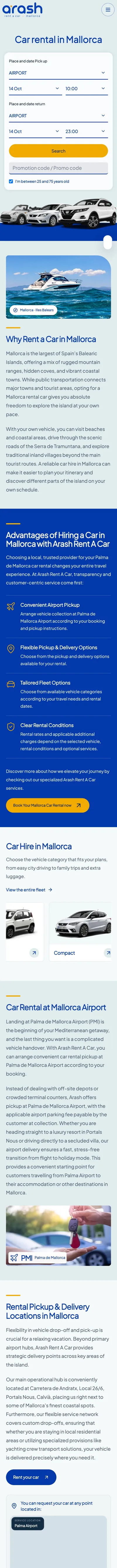 Arash Rent a Car en el móvil