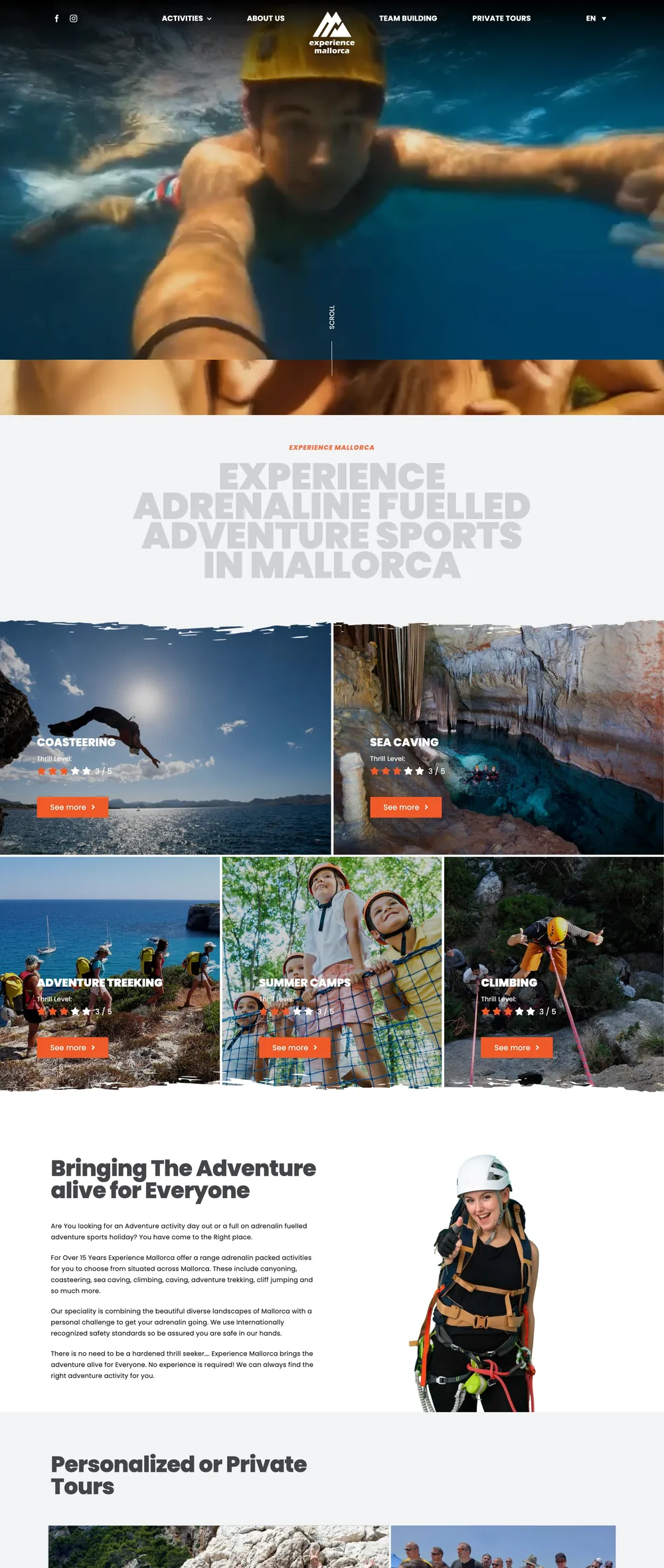 Página completa de Experience Mallorca